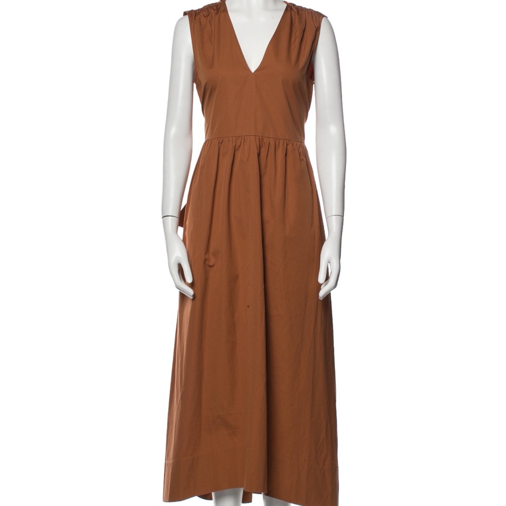 NWT Jenni Kayne Brown Vneck Sleeveless Midi Long Dress In Canyon XS